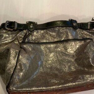 Laura Di Maggio Metallic Silver Leather Tote Handbag - Made in Italy